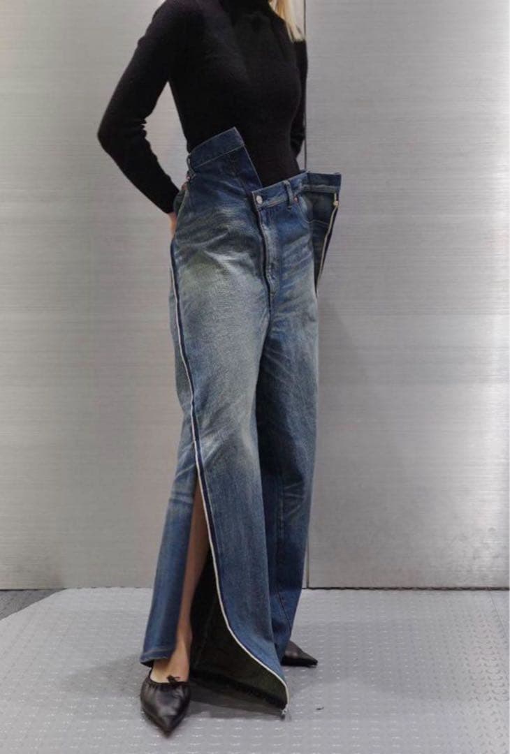 最終値下JUNYA WATANABExLevisダメージ スリット デニムパンツ