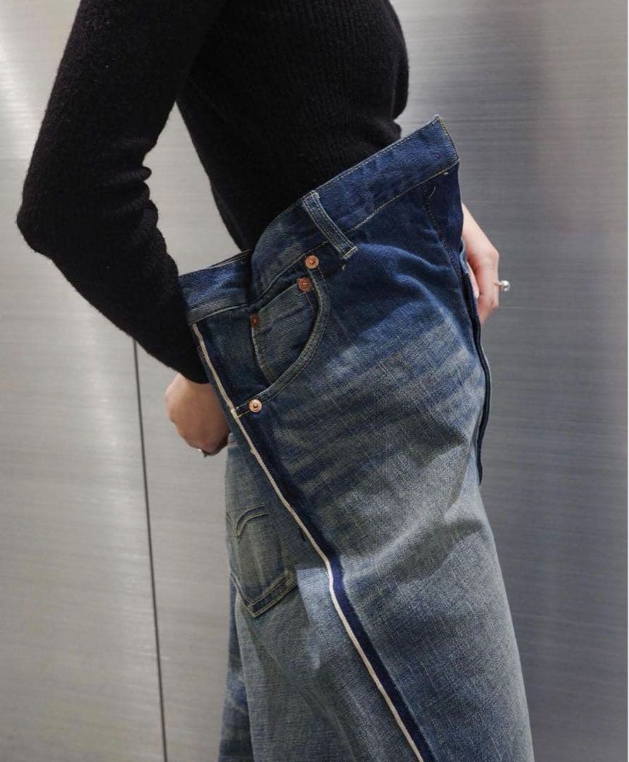 最終値下JUNYA WATANABExLevisダメージ スリット デニムパンツ