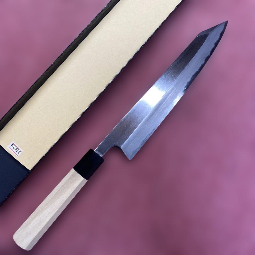 青二鋼　勘所切付特製万能和包丁　240㎜ 8寸