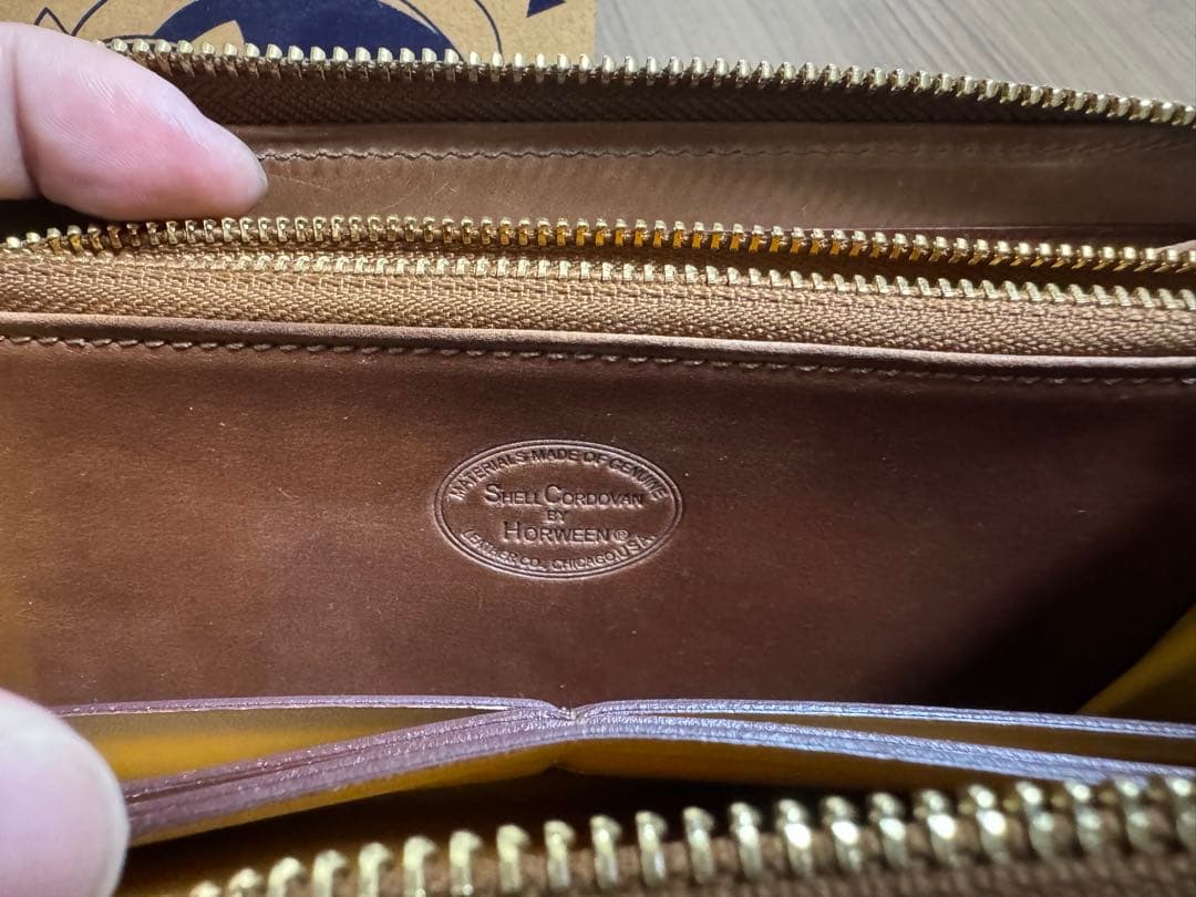 【最終値下げ】GANZO シェルコードバン2 ラウンドファスナー長財布ナチュラル