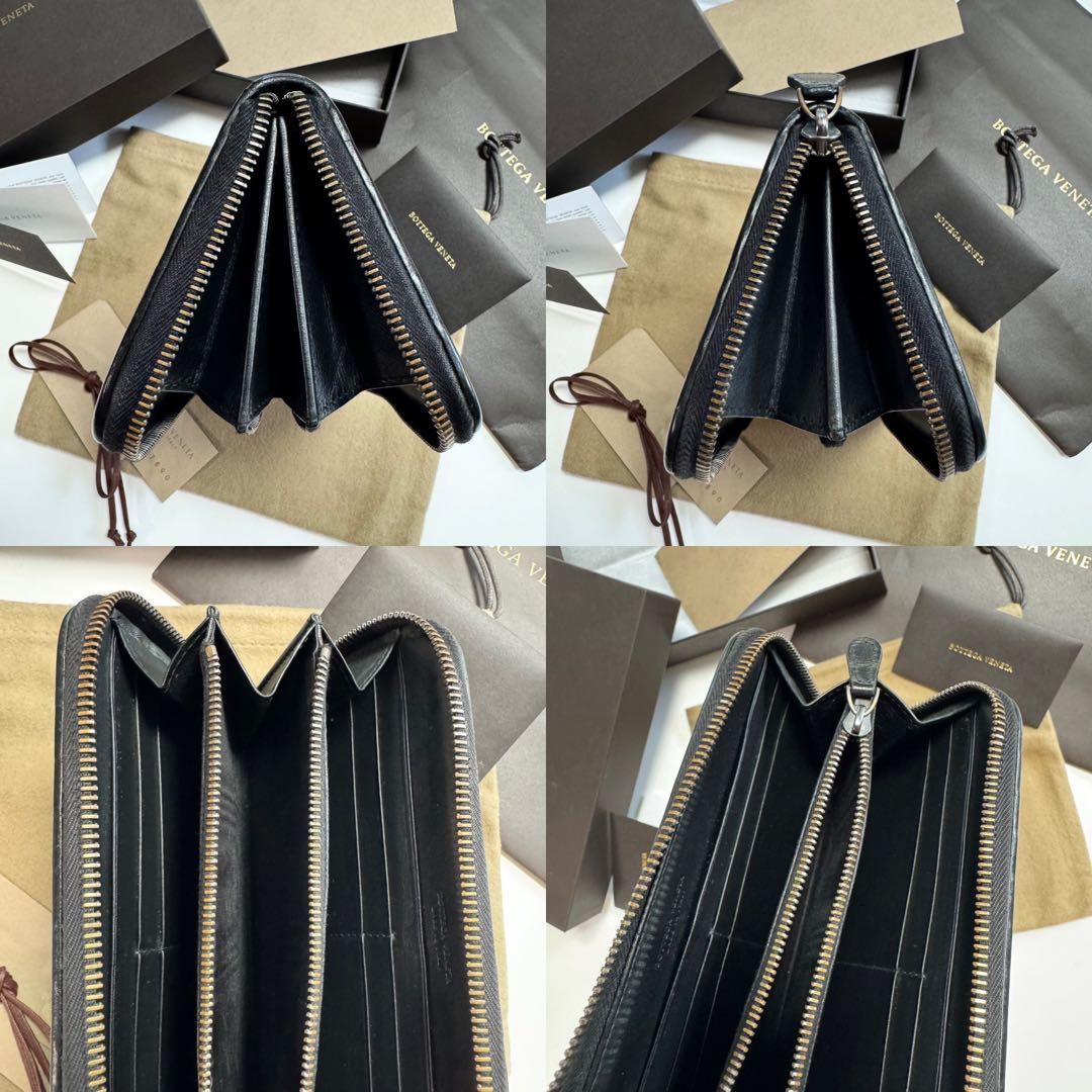 ★美品 値下げ★ボッテガヴェネタ 黒ネロ VNカーフ ラウンドジップウォレット