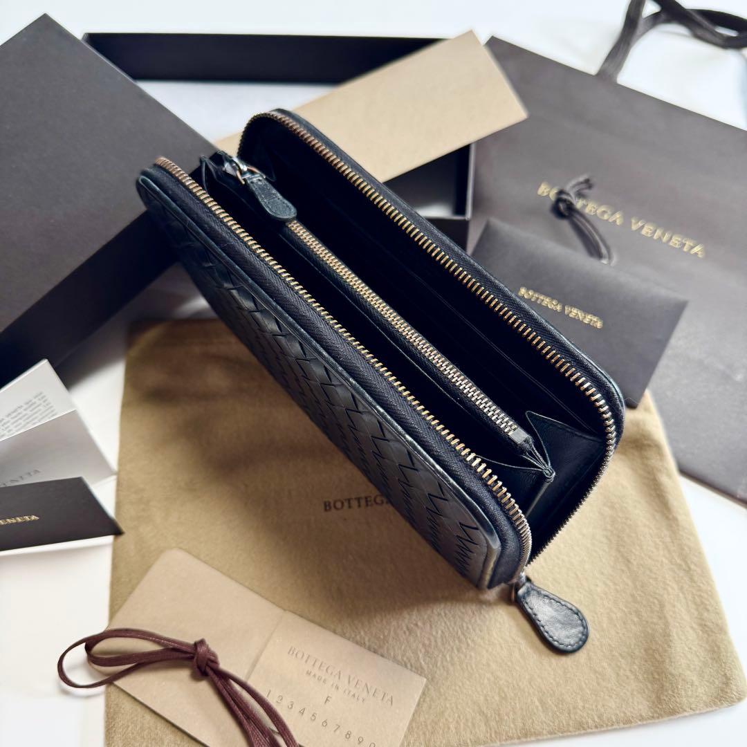 ★美品 値下げ★ボッテガヴェネタ 黒ネロ VNカーフ ラウンドジップウォレット
