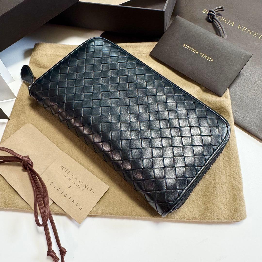 ★美品 値下げ★ボッテガヴェネタ 黒ネロ VNカーフ ラウンドジップウォレット