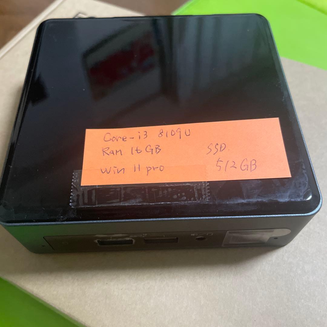 ミニPC NUC8i3BEK 16GB RAM SSD 512GB Win11pro