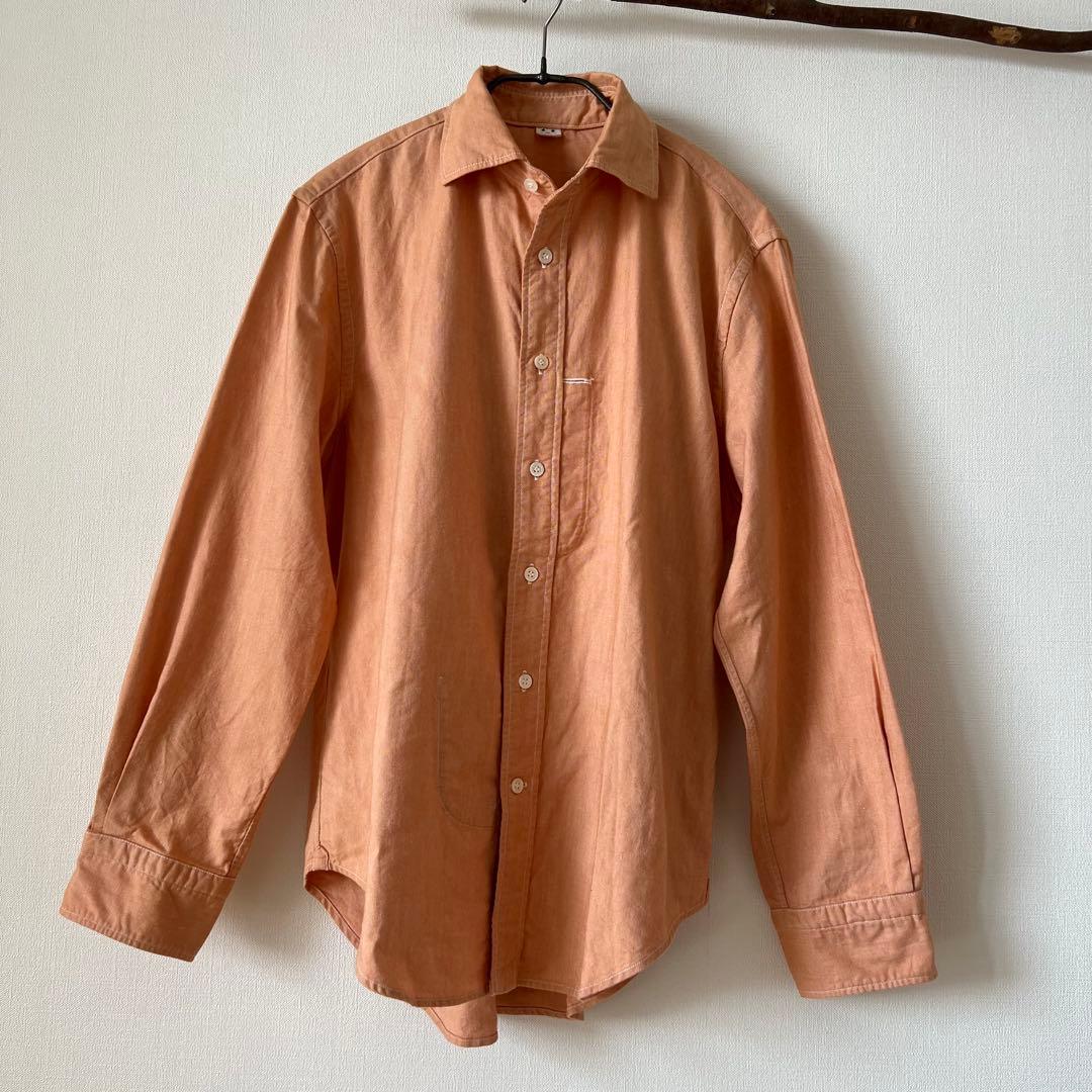 45R オレンジ色 コットン長袖シャツ