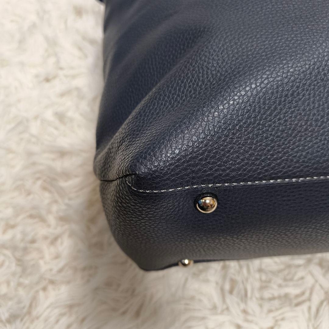 美品 グリーンレーベルリラクシング シボ レザーライク ジップ トート バッグ