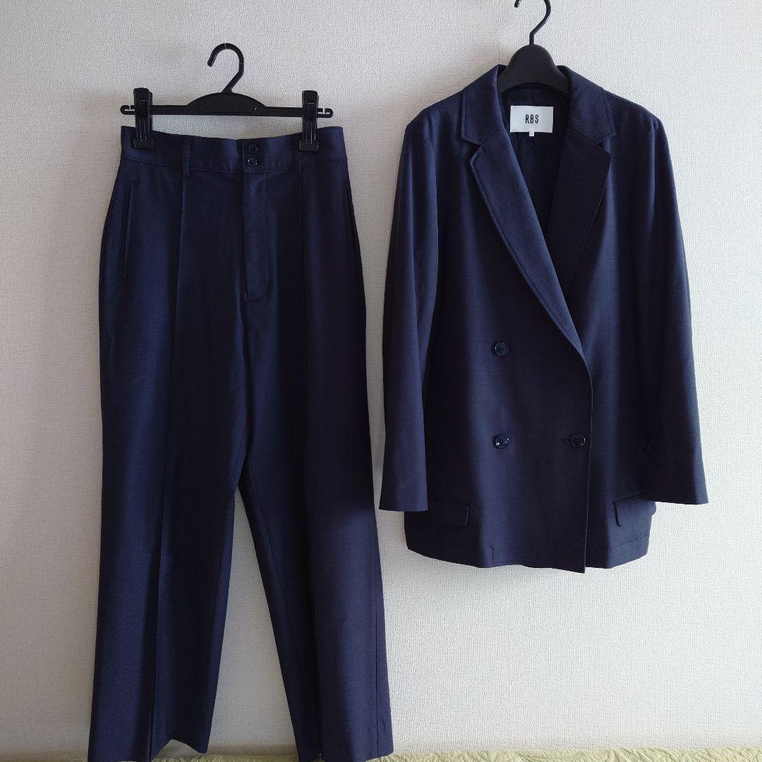 『RAY BEAMS 』レイビームス　セットアップ 　紺ブレ・ワイドパンツ