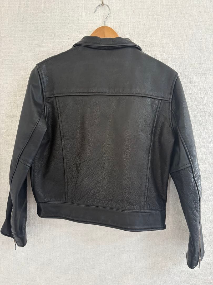 ヴィンテージ 本革 レザージャケット 短丈ブラック 80s 90s