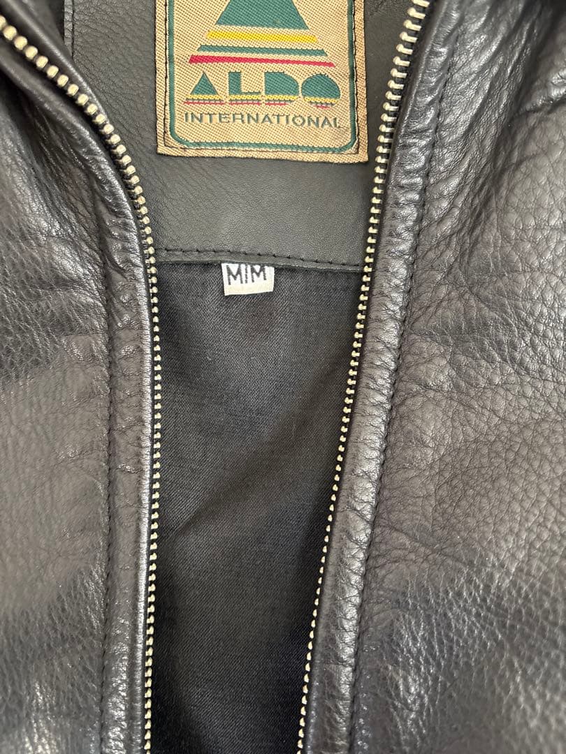 ヴィンテージ 本革 レザージャケット 短丈ブラック 80s 90s