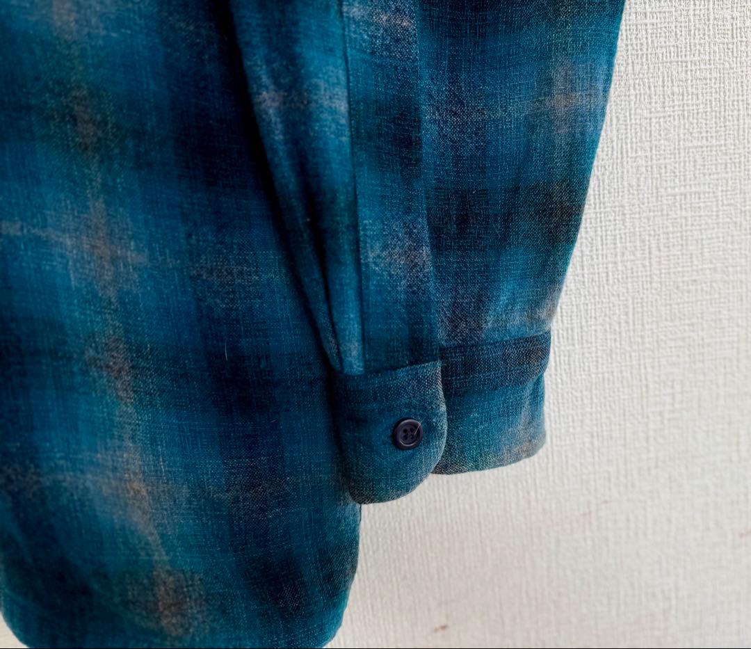 超超スペシャル 90s ペンドルトン オンブレ チェック シャツ L ターコイズ