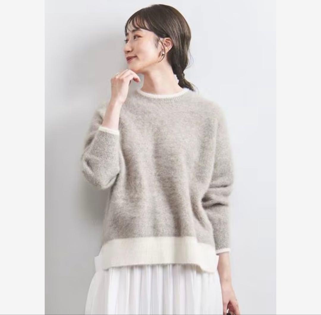 極美品 2024 ユナイテッドアローズ フォックスカシミヤ クルーネック ニット