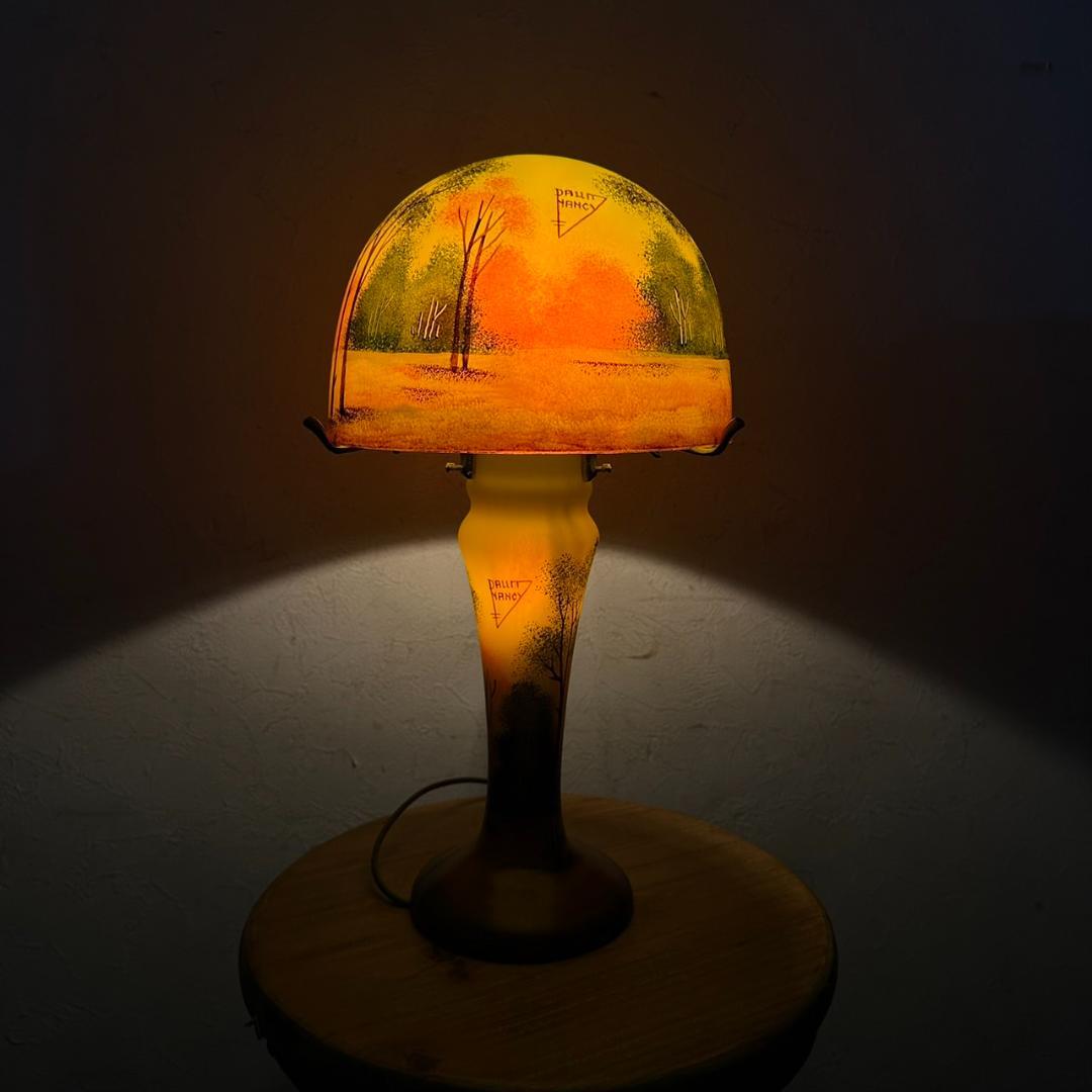 ドームナンシー　吊り卓上照明　アンテルカレール　被せガラス　高さ40cm