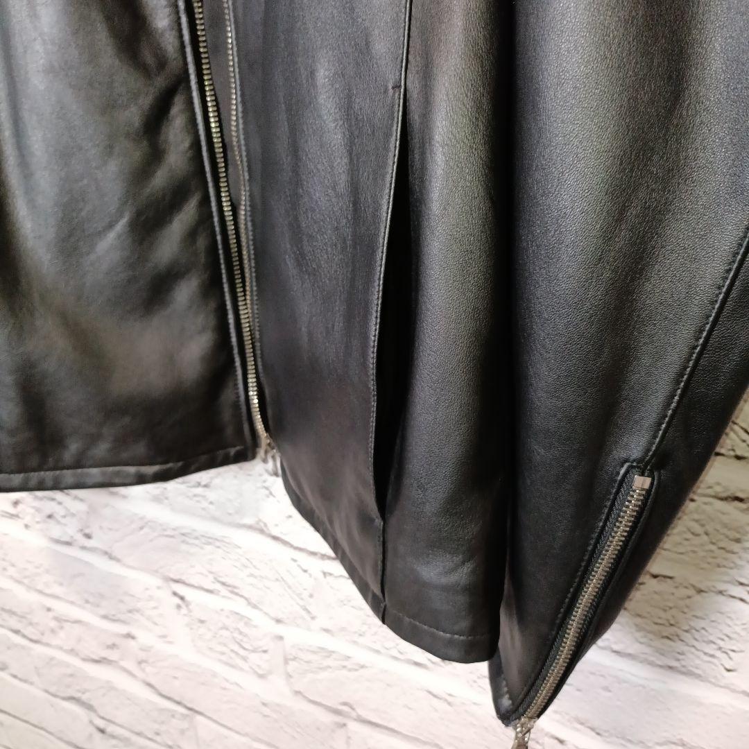 美品■NANO UNIVERSE シングル ライダースジャケット ラムレザー