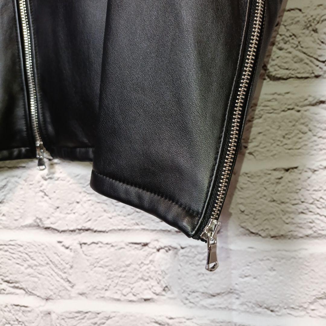 美品■NANO UNIVERSE シングル ライダースジャケット ラムレザー