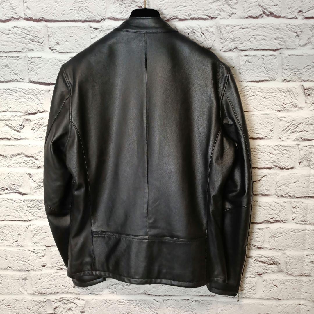 美品■NANO UNIVERSE シングル ライダースジャケット ラムレザー