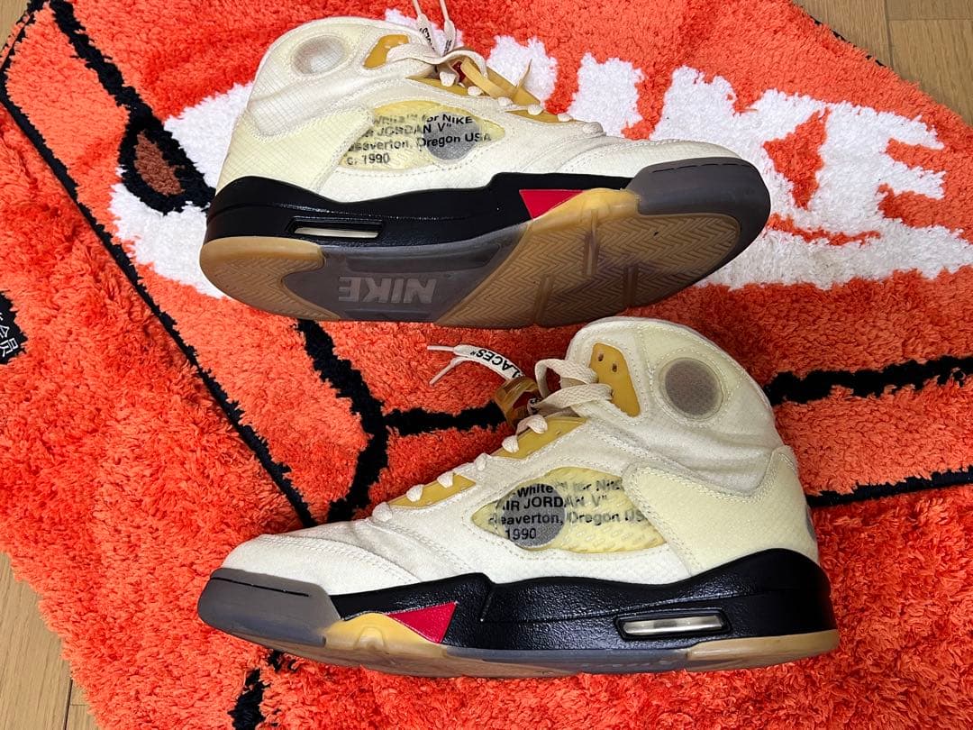 N*ー様 Off-White × Nike Air Jordan 5 \"Sail