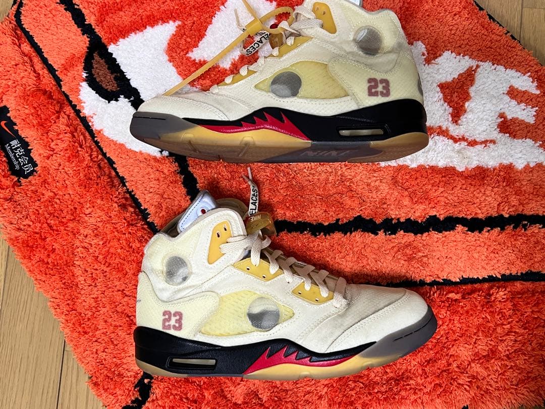 N*ー様 Off-White × Nike Air Jordan 5 \"Sail