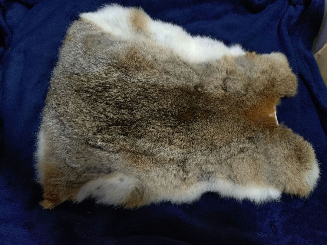 ヤギ　毛皮　ラグ　約70×90cm　ウサギの毛皮 管理番号3