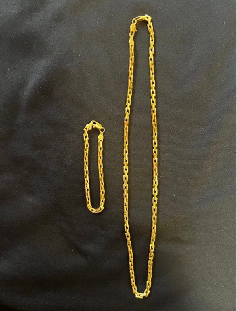 遺品整理 イタリア製 ネックレス ブレスレットセット750刻印 ゴールド