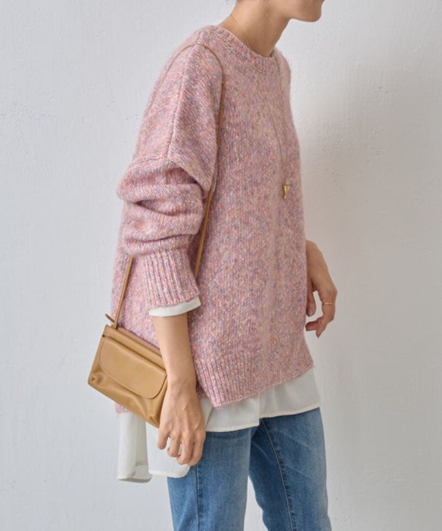 BEARDSLEY ビアズリー　ミックスニット　クルーネック　マルチカラー