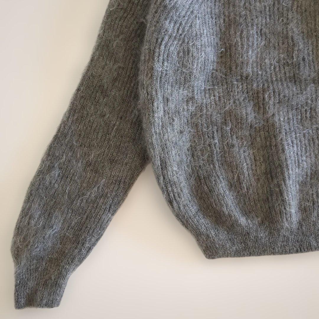 バトナー ニット モヘヤ混 シグネチャー クルーネック グレー 2