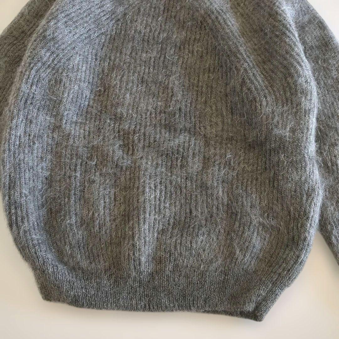 バトナー ニット モヘヤ混 シグネチャー クルーネック グレー 2
