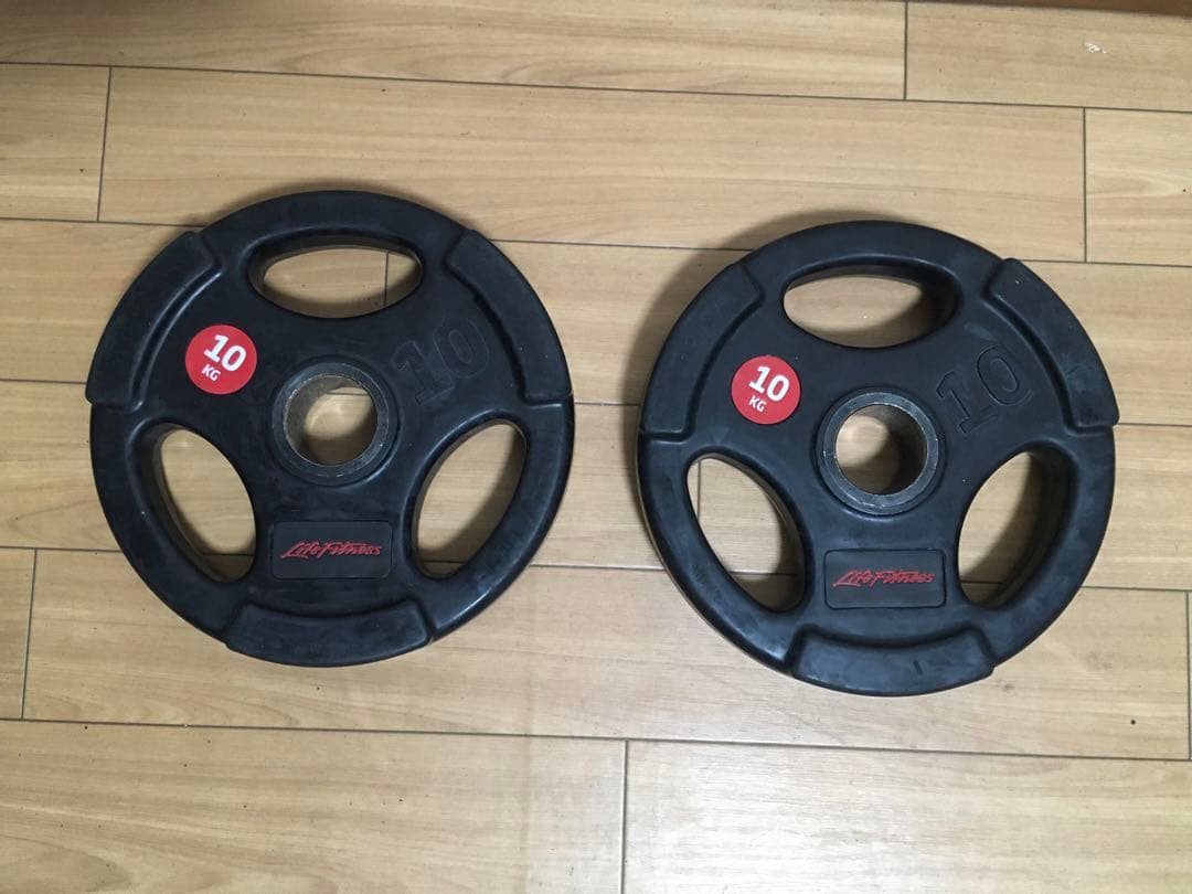 オリンピックプレートLifefitness 10kg x 2枚/穴径50mm
