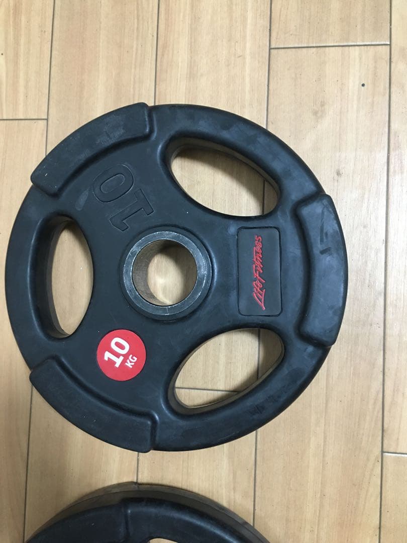 オリンピックプレートLifefitness 10kg x 2枚/穴径50mm