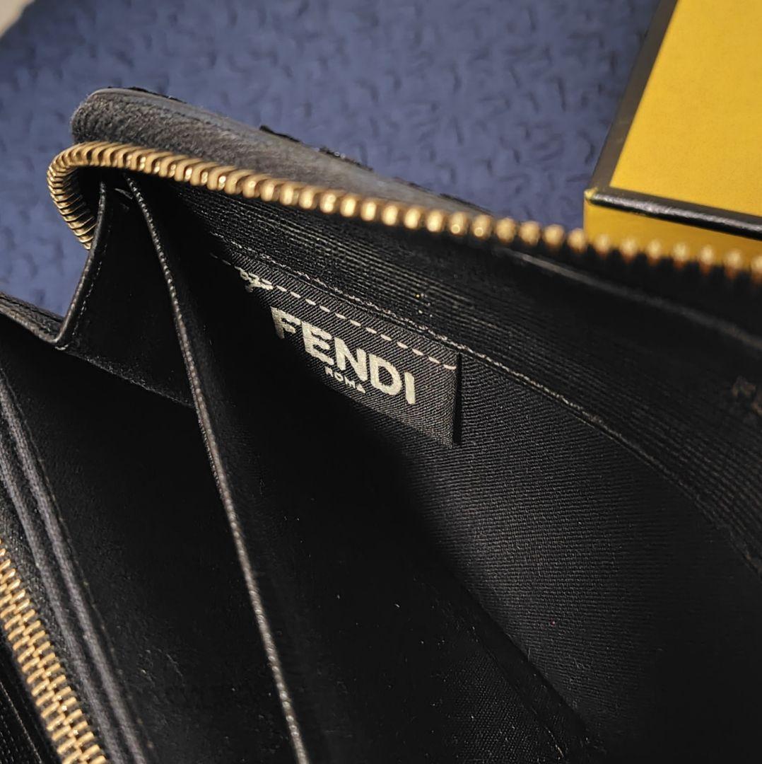 【訳あり】希少 FENDI ラウンドファスナー 長財布 モンスター バグズ