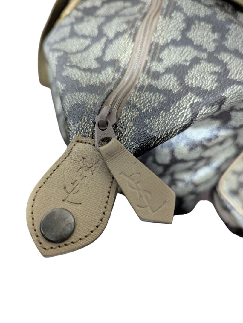 美品 イヴサンローラン ボストンバッグ ポーチ セット ジラフ柄 ヴィンテージ