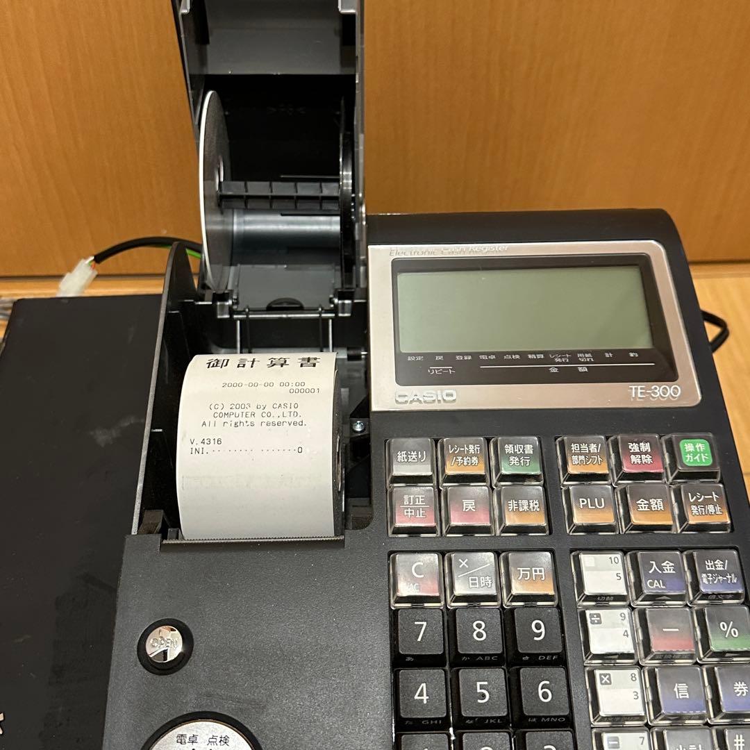 カシオレジスター10部門 CASIO TE-300（BK）レシート紙付き