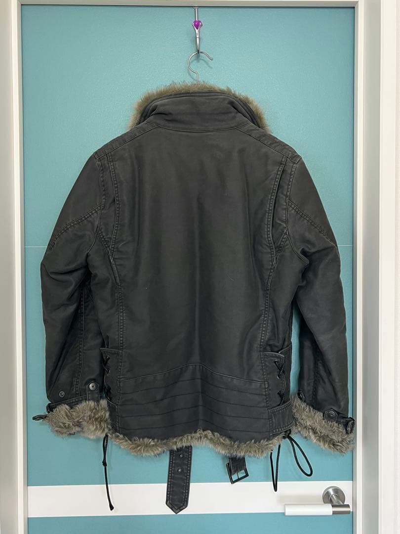 schluss ファー付きダークグレージャケット サイズ3