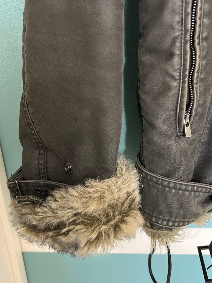 schluss ファー付きダークグレージャケット サイズ3