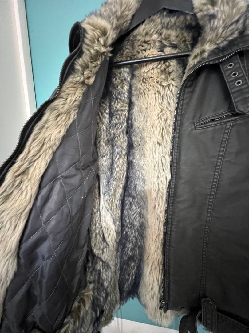 schluss ファー付きダークグレージャケット サイズ3