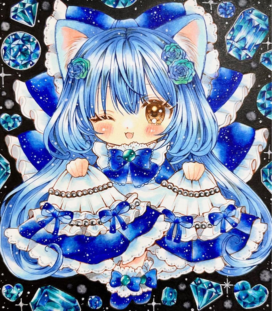 ら*な様 猫の女の子♡アクアマリンちゃん♡.。.:*・゜