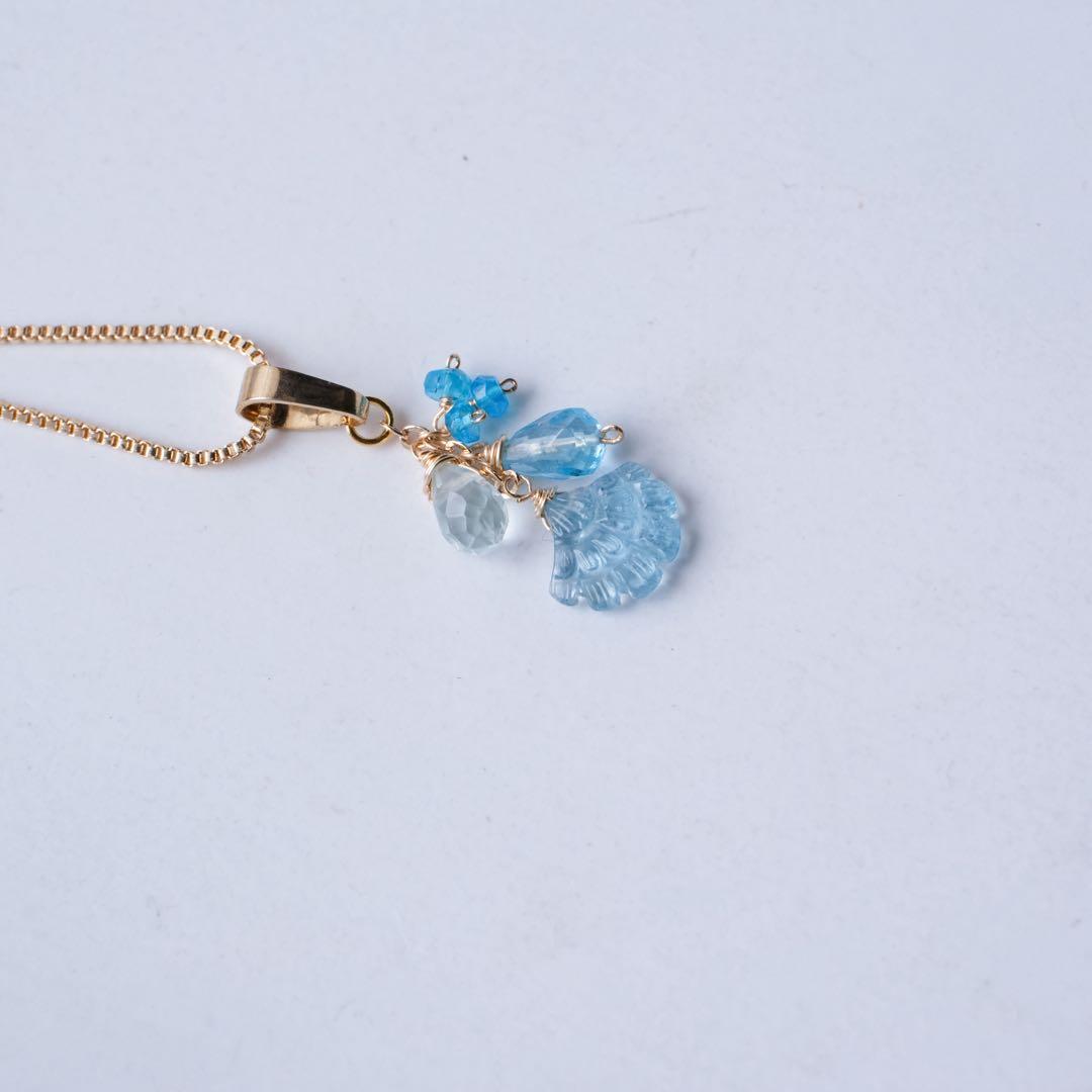 R✴︎H ♦︎14kgfアクアマリンフリルカービングペントップ