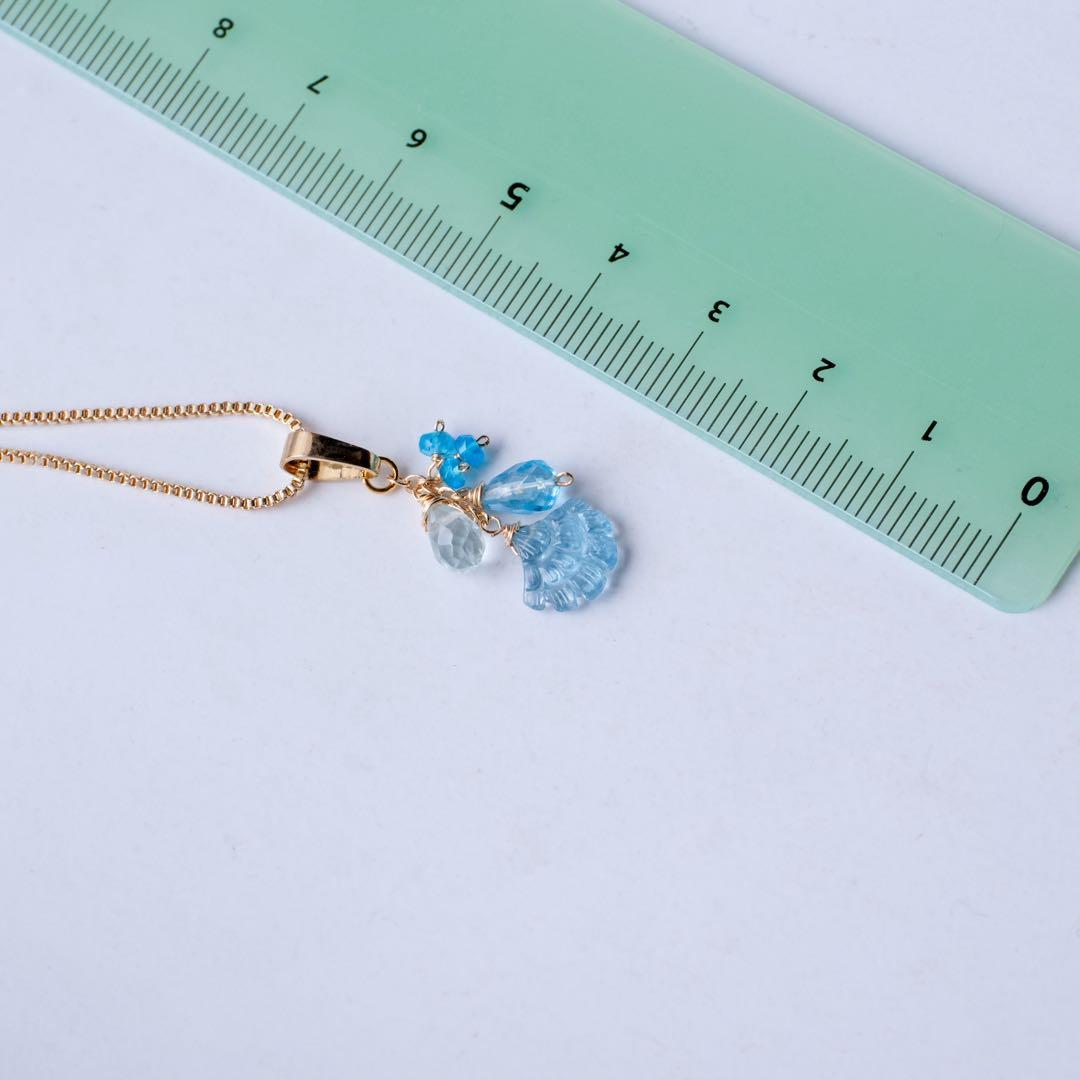 R✴︎H ♦︎14kgfアクアマリンフリルカービングペントップ