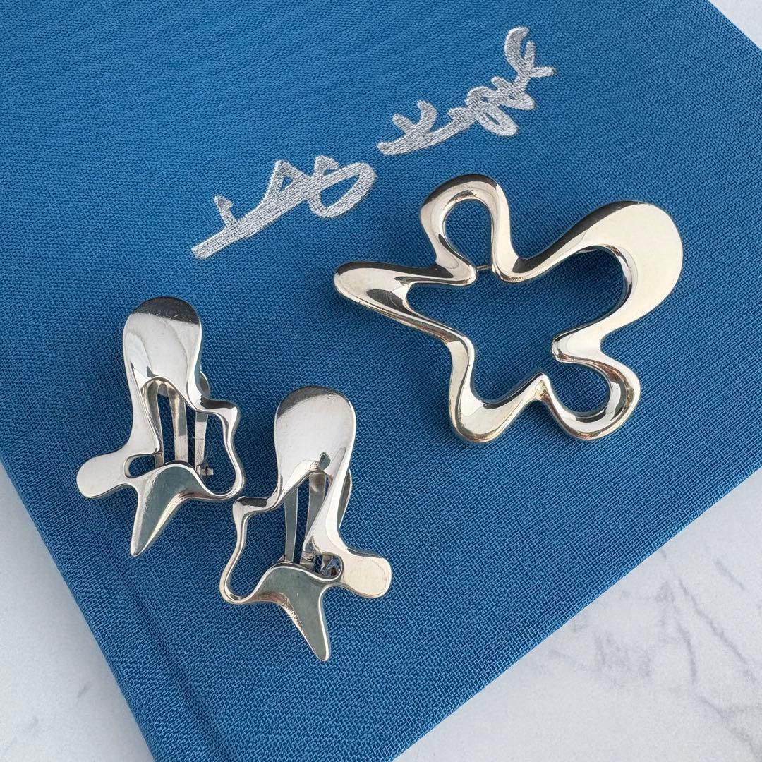 ジョージジェンセン ブローチ321＆イヤリング コッペル SV925デンマーク製