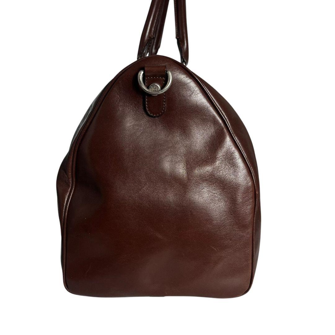 HIROFU　ヒロフ　ボストンバッグ　Hロゴ型押し　レザー　ブラウン