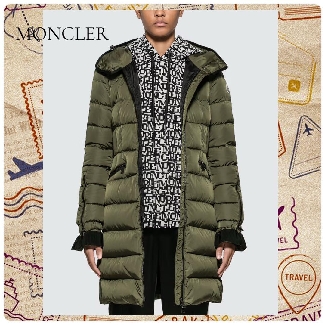 破格！モンクレールbetulong ☆ロングダウンコート・ジャケット☆カーキ美品