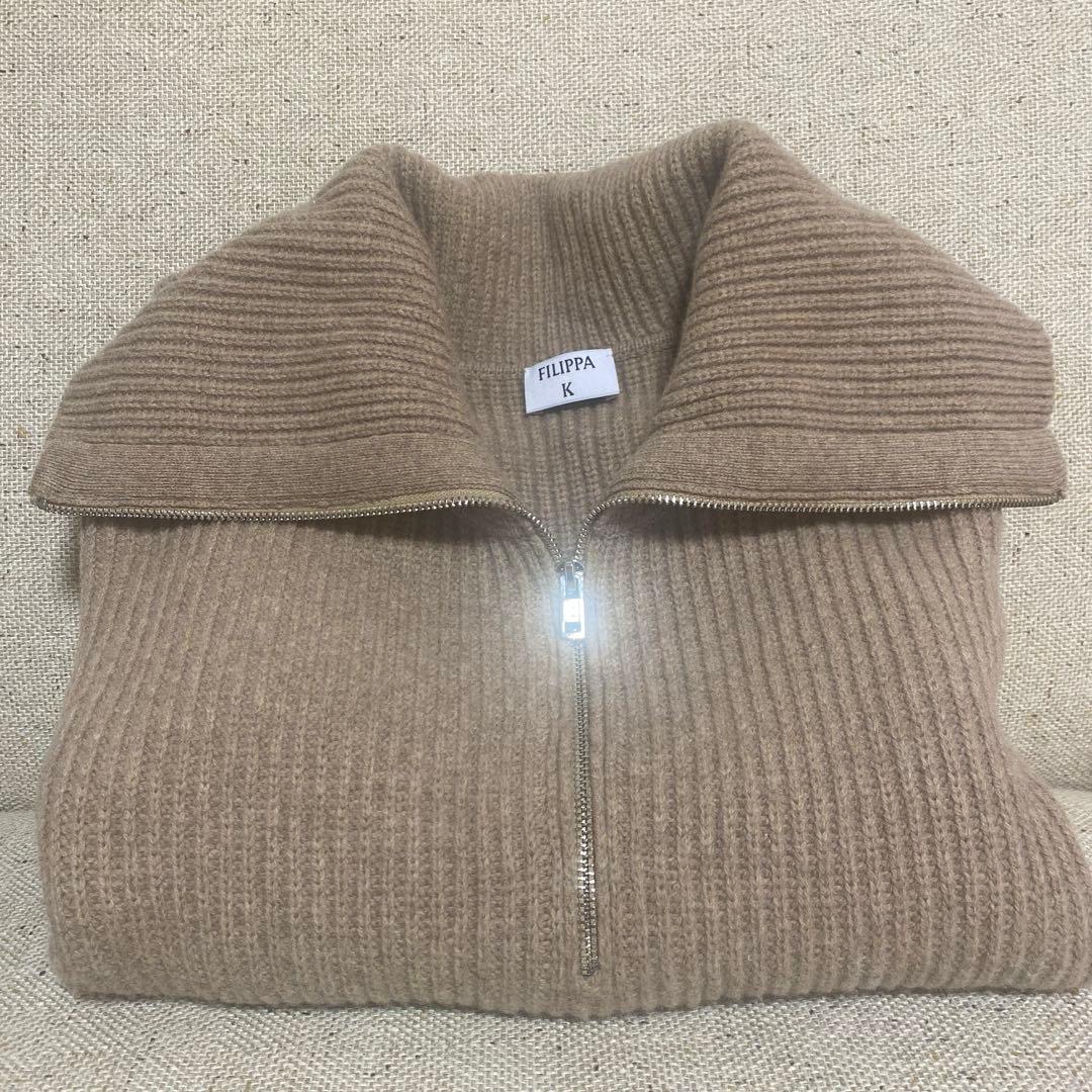 〓RIE様〓【Filipa K】HARF ZIP RIBBED WOOL KNI