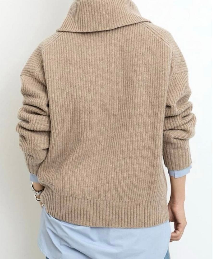 〓RIE様〓【Filipa K】HARF ZIP RIBBED WOOL KNI