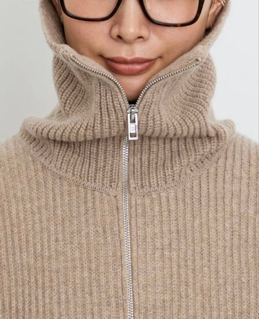 〓RIE様〓【Filipa K】HARF ZIP RIBBED WOOL KNI