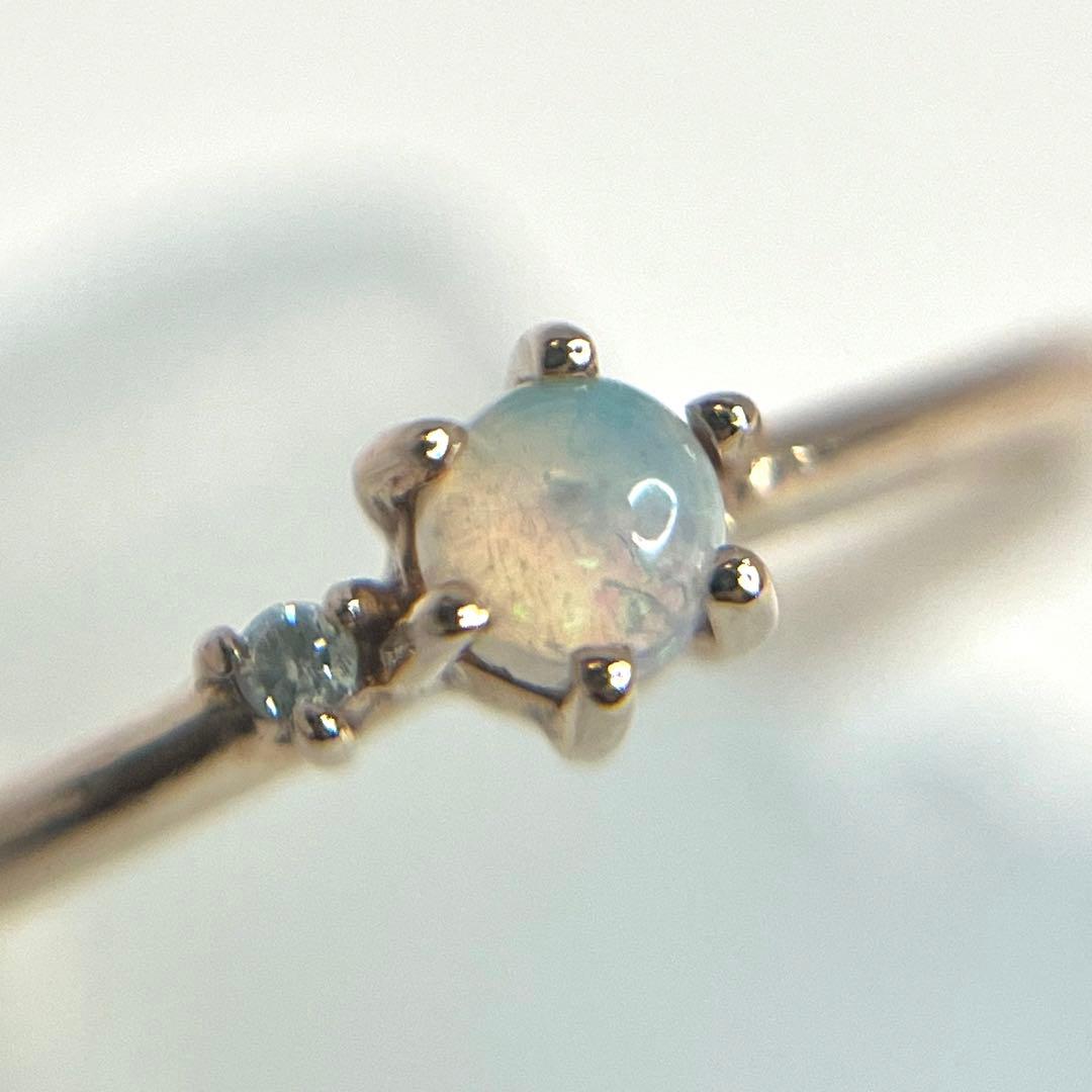 エテ K10 リング オパール ダイヤ リング ピンキーリング1号