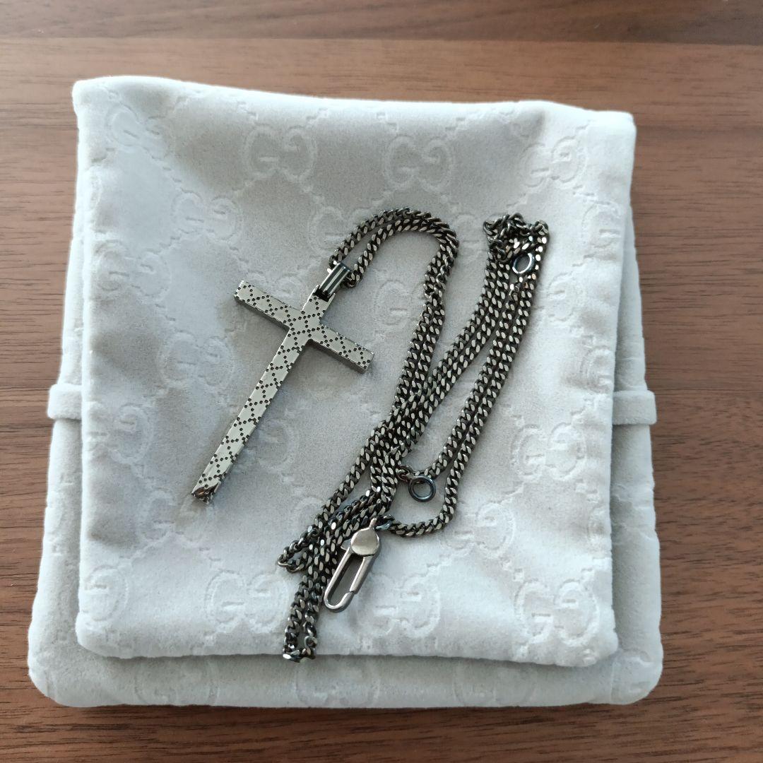 【LBJ】GUCCI ディアマンテ クロスネックレス　SV925
