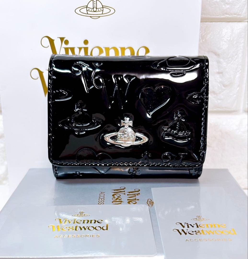 【新作✨️】柄付き Vivienne Westwood 3つ折り財布 エナメル
