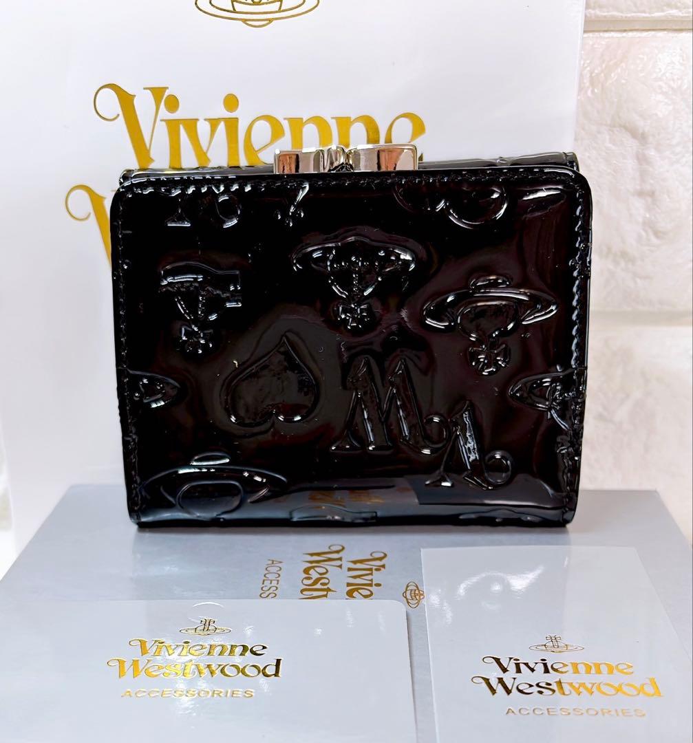 【新作✨️】柄付き Vivienne Westwood 3つ折り財布 エナメル