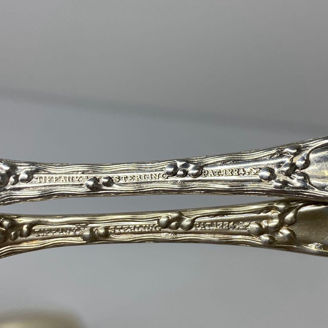 専用　ティファニーsterling刻印　彫金スプーン6点　187g 共袋　トサヒ