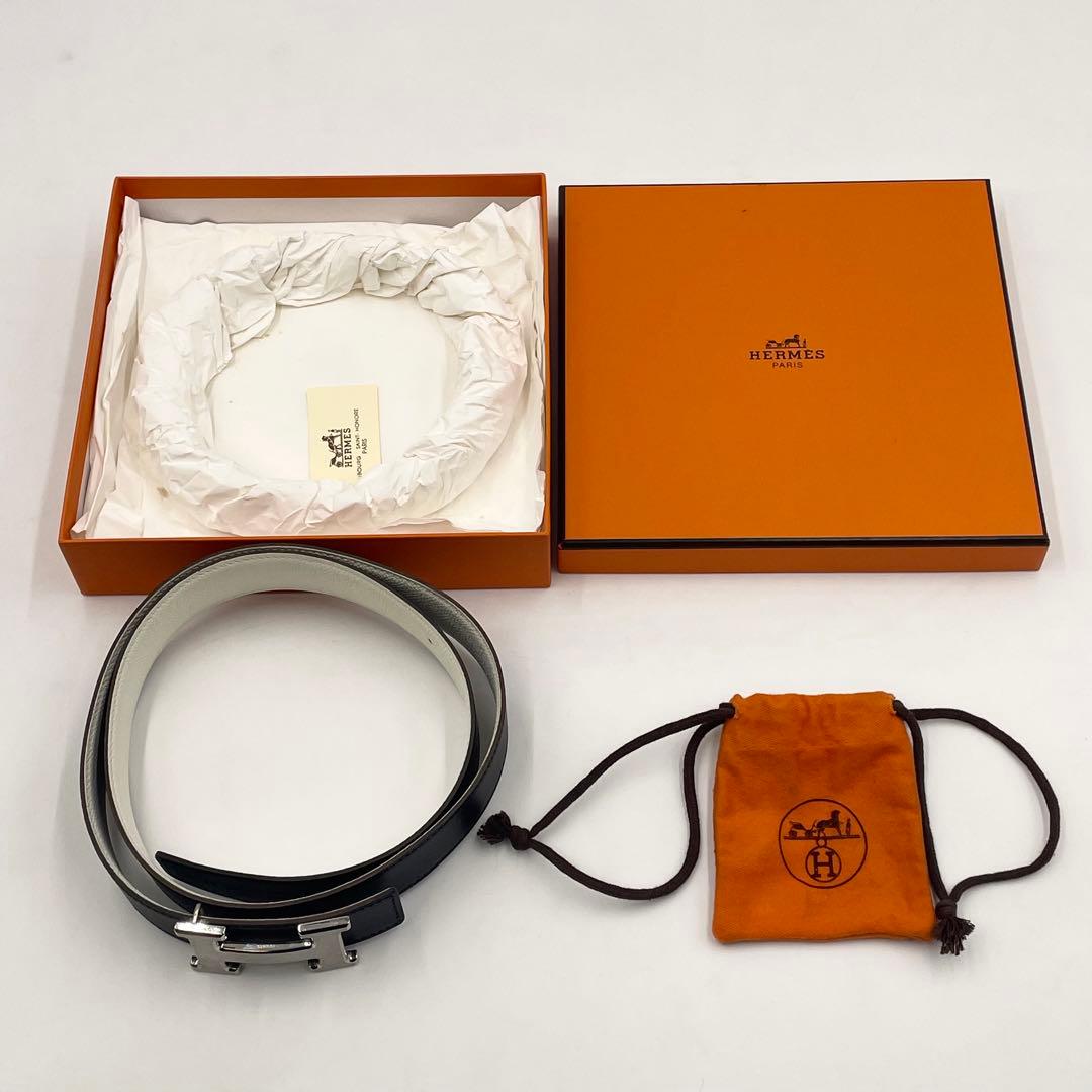 【極美品】エルメス コンスタンス リバーシブルベルト サイズ85マットシルバー