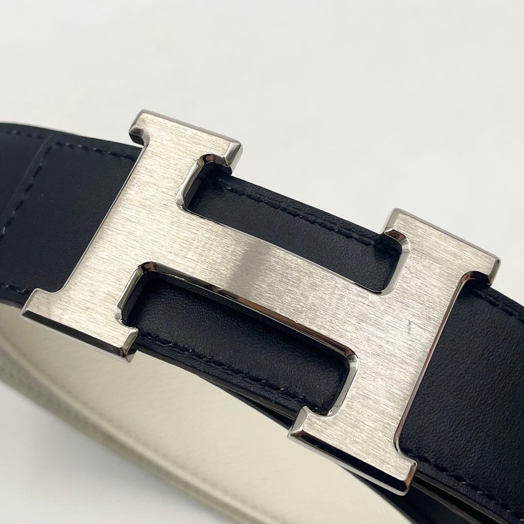 【極美品】エルメス コンスタンス リバーシブルベルト サイズ85マットシルバー